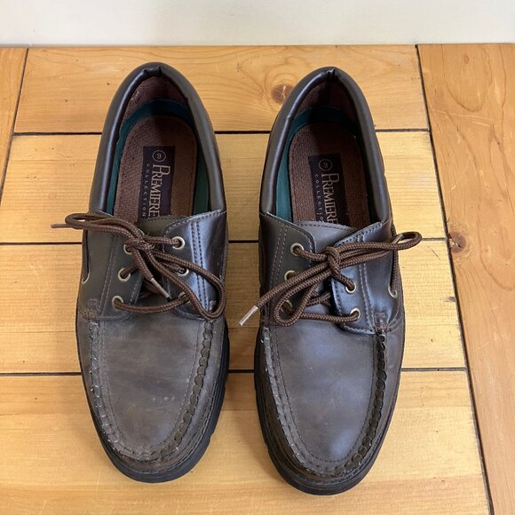 Premier Collection Brown Boat Shoes Loafers Faux Leather Men's US 9 - Picture 3 of 7